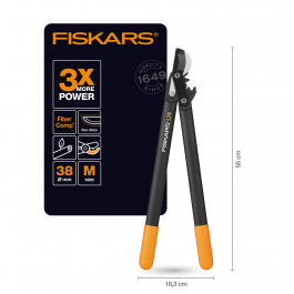 Средний плоскостной сучкорез с загнутыми лезвиями Fiskars L74 PowerGear (1000582)